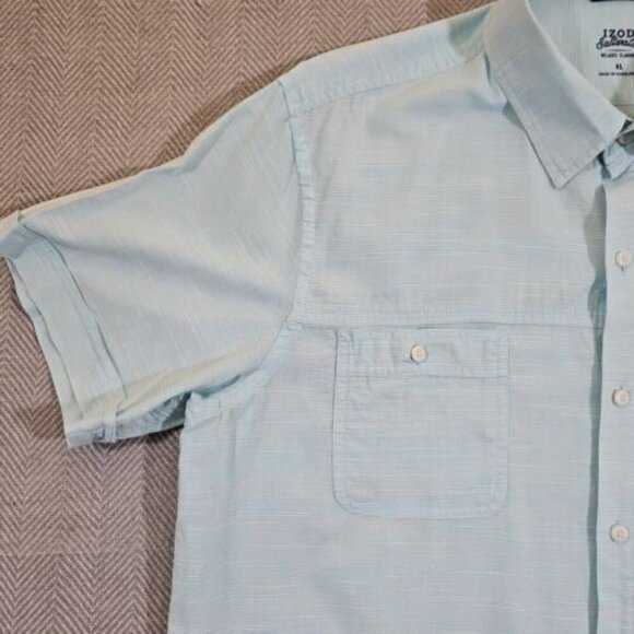 IZOD Saltwater Men's Shirt XL Dockside Chambray Short Sleeve Button Down - Picture 8 of 12